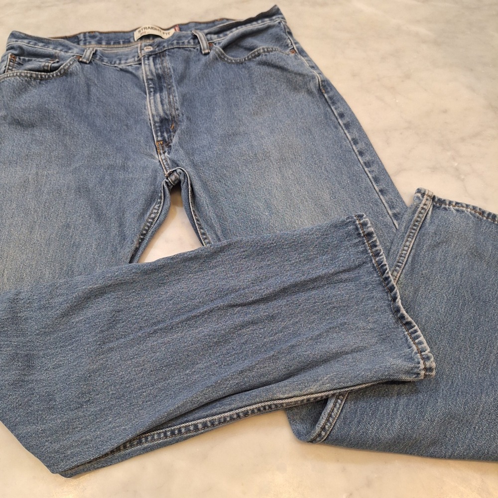 Levi's 505 Straight Fit Jeans Mens 38x32 Blue Denim Cotton Classic Casual AS IS - Picture 4 of 10